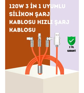 120 w Hızlı Çözüm Sunan 3'ü 1 Usb Şarj Kablosu– Sağlam Gövde