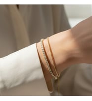 STİL İNCİSİ/ XUPING JEWELRY İNCE SU YOLU ZİRKON TAŞLI BİLEKLİK (Altın)