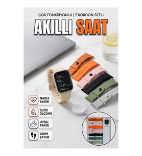 7 Kordonlu Akıllı Saat Bluetooth Arama Bildirim Destekli Çok Fonksiyonlu Smart Watch