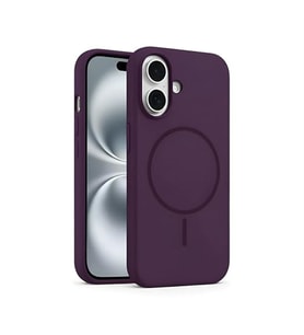 Coverzone ?phone Air ile Uyumlu Kadife ?� Y�zeyli Premium Silikon K?l?f MagSafe ile Uyumlu Kablosuz ?arj Destekli Darbe Emici Yumu?ak Dokulu Koruma Tasar?ml? Telefon K?l?f? Derin Mor