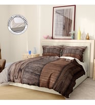 Monohome Premium Luxury Çift Kişilik Nevresim Takımı 3D Pamuk Saten Wood Brown (Kahverengi)