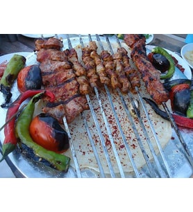 Kare Çöp Şiş Ciğer Şiş Tavuk Şiş Kuşbaşı Et Şişi 10 Adet 70 cm (5mm) (Siyah)