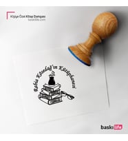 Çay Gözlük Kişiye Özel Kitap Damgası Kitap Mührü Kaşe Kitap Mühür Özel Damga 442
