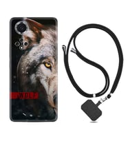 Huawei Nova Y70 Y90 Nova 9 SE  Kılıf Boyun Askılı Silikon Wolf Eyes 1758