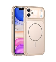 Apple iPhone 11 Uyumlu Kılıf Zore M-Safe Şarj Özellikli Kamera Korumalı Formen Kapak (Gold)
