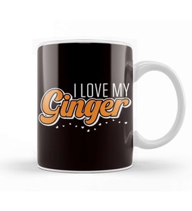 Love My Ginger Girl Boyfriend Girlfriend Redhead Red Haired Kupa Bardak Porselen