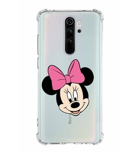 Xiaomi Redmi Note 8 Pro Köşe Korumalı Antişok Kapak Minnie Mouse Tasarımlı Şeffaf  Kılıf
