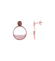 ZİRKON TAŞLI 925 AYAR GÜMÜŞ ROSE OVAL KADIN KÜPE 