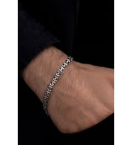 Erkek Gümüş Bileklik - 7mm Oksitli Model Euro Kral Erkek Bileklik Künye • Işıklı Kutuda
