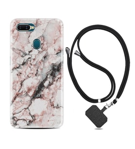 Oppo A5S A15 A16 A54 A55 A73 A74 Kılıf Boyun Askılı Silikon Colorfull Marble 2 1389