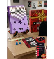 Midex KLX-870-PAK Mor Renk Yüksek Kaliteli Ahşap Kalimba 17 Tuşlu Full Set