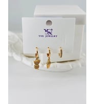 Zirkon Taşlı Üçlü Kombin Küpe - Kp00086
