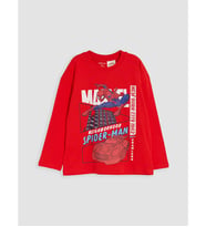 LCW Kids Kırmızı Spider-man Baskılı Erkek Çocuk Tişört