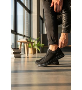 Enoch Hakiki Deri Günlük Bağcıklı Erkek Sneaker Comfort Taban