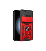 Realme 11 Pro Kılıf Pars Lens Yüzüklü Silikon - Kırmızı