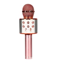 Kablosuz Bluetooth Karaoke Mikrofon Hoparlör Şarj Edilebilir El Rose Gold
