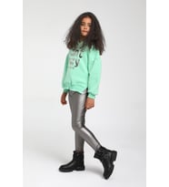 4-14 Yaş Escabel Kız Çocuk Salash Kesim Kapişonlu Sweatshirt Yeşil