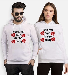 Tshirthane My Pain İn The Neck Sevgili Kombinleri Kapüşonlu Kombini (Tek Ürün Fiyatıdır.)