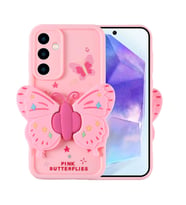 Samsung Galaxy A35 Uyumlu Kılıf Kamera Korumalı Figür Tasarımlı Zore Kapya Kapak (Açık Pembe)