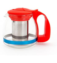 PAÇİ 700 Ml Süzgeçli Cam Çaydanlık Üstü Demlik Kırmızı