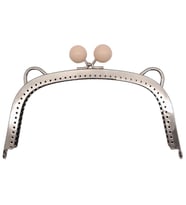 Angel Çanta Aksesuar 18.5 cm Pudra Renk Toplu Oval Çanta Klipsi Çanta Bursu Gümüş Metal