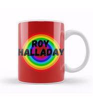 Roy Halladay CARTON ART   baseball Gifts Vintage Retro Rainbow For BOYS AND Dad Kupa Bardak Porselen