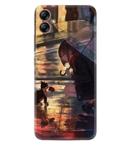 Samsung Galaxy A05 Kılıf Silikon Desen Özel Seri Kız ve Kedi 1762