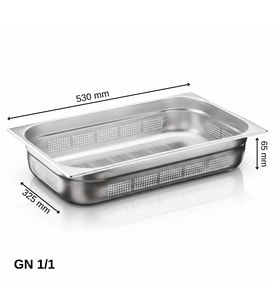 ÜRET Delikli Gastronom Küvet GN 1/1 65 mm 9 lt