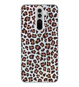 Redmi Note 8 Pro Uyumlu Leopar Desenli Şeffaf Telefon Kılıfı