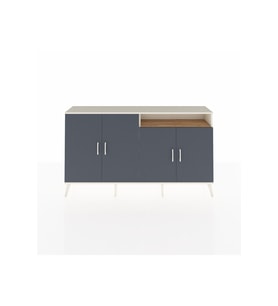Arges Konsol 6 Raflı 4 Kapaklı 176x30x99 Aytaşı-Antrasit/Çam