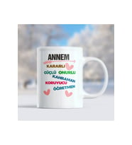Anneler Gününe Özel Hediye Seramik Beyaz Kupa Bardak  1 Adet