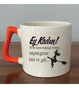Ey Kadın! Baskılı Kadınlar Günü Turuncu Kulplu D Kupa