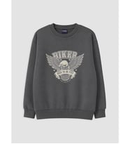 LC WAIKIKI Gri Baskılı Erkek Çocuk Sweatshirt