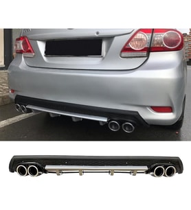 Toyota Corolla E170 Gri Difüzör Çiftli Yuvarlak Egzoz Görünümlü D Tip Difizör 2012-2019