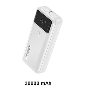 Realpower 20000 mAh Taşınabilir Powerbank BEYAZ