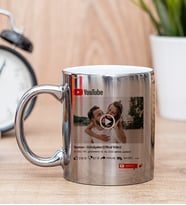 Kişiye Özel Youtube Tasarım Fotoğraflı Silver Kupa Bardak