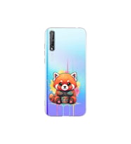 Huawei P Smart S ile Uyumlu Splash Tilki Tasarımlı Şeffaf Silikon Kılıf