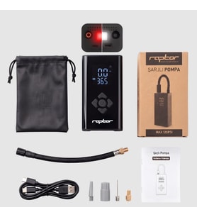 RAPTOR D17-01 Taşınabilir Şarjlı Hava Pompası Kompresör Hava Pompası Elektronik Pompa LED Işıklı