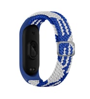 Xiaomi Mi Band 5 Kordon Tokalı Örgü Band (MAVI-BEYAZ)