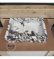 Menekşe Mermer Köşeli  Düz Model  Lavabo