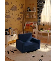 Çocuk Koltuğu Komple Sünger Katlanabilir Yataklı Minder Yatak (0-4 YAŞ) SOHO KUMAŞ LENSA HOME (Lacivert)