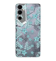 PrintiFy Tecno Pova Neo 2 Uyumlu Kamera Korumalı Floral Su Yeşili Tasarımlı Şeffaf Silikon Kılıf