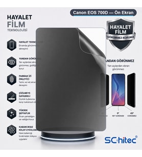 SChitec Canon EOS 700D Uyumlu Ön Yüzey Hayalet Privacy Hidrojel Ekran Koruyucu