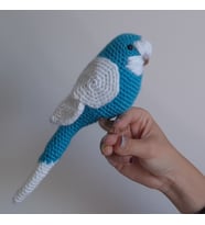 Amigurumi Kuş Mavi Beyaz Muhabbet Kuşu