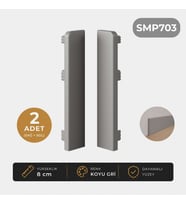 Sempla Pvc Süpürgelik Koyu Gri - SMP703 Bitiş Kapağı Aksesuarı (1 Paket - 2 Adet)