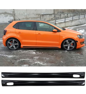 Vw Polo Mk5 Rieger Yan Marşpiyel Seti Plastik 2 Adet Mat Siyah 2009-2017 karlık+ek+bodykit