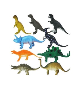 Nessiworld 0714 Dinozorların Dünyası Poşetli 9'lu Hayvan Oyun Seti -Sunman