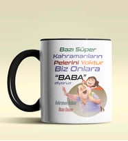 Kişiye Özel Bazı Kahramanların Pelerini Yoktur3 Tema Siyah Kupa (Siyah)