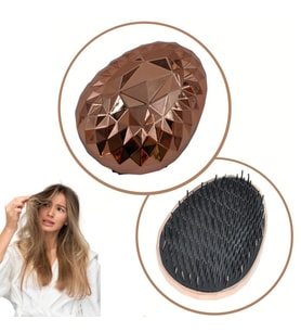 Rose Gold Saç Düzleştirici Tarak Geniş Aralıklı Her Saç Tipine Uygun Fırçalı Saç Düzleştirici (5343)