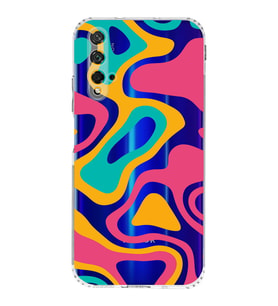 PrintiFy Huawei Honor 20 Uyumlu Kamera Korumalı Renkli Desen Tasarımlı Şeffaf  Kılıf